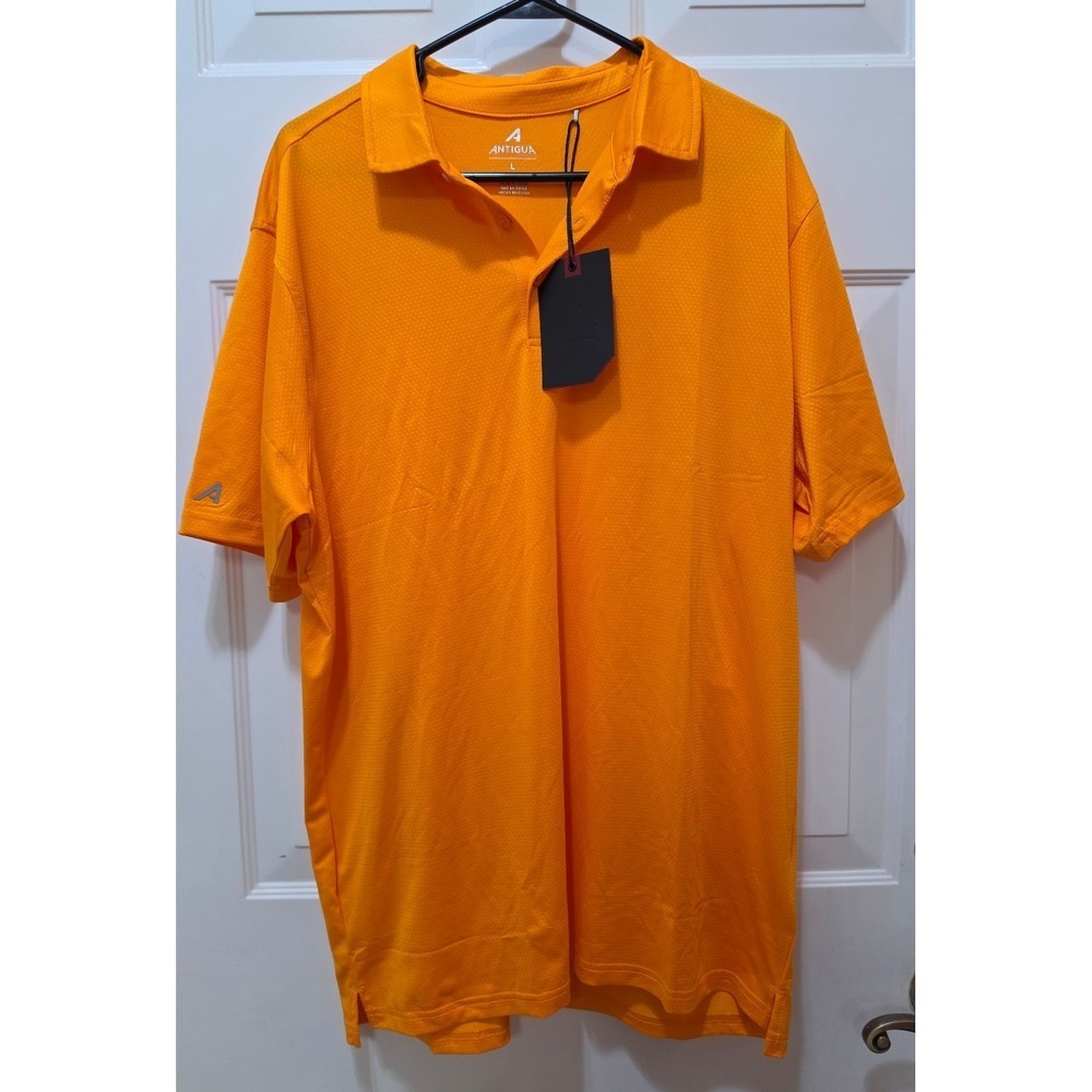 NWT Antigua Men's Tagless Performance Golf Polo – Heathered Orange M